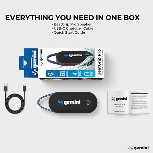 Image of Gemini Magnetic Bluetooth Golf Cart Speaker, Waterproof (BeatGrip Pro) | Magnetic golf cart speaker, waterproof - 8 hr battery, USB-C - 8 LED modes, mic - multi-link to 50