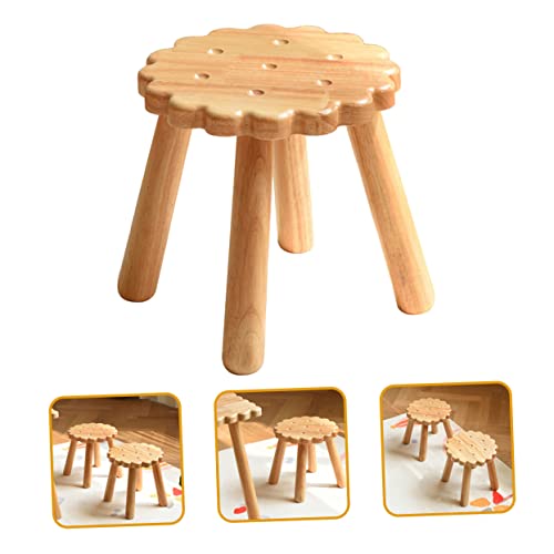 Tabouret biscuit Veemoon en bois robuste kaki pour salon