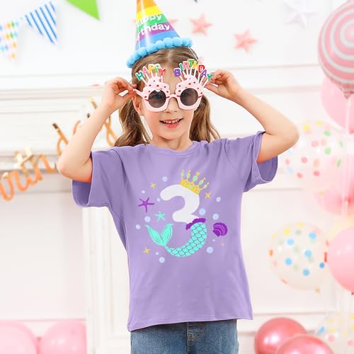Image of Lovekider Girls Birthday T Shirts Cotton Short Sleeve T-Shirts Tee Party Clothing 3-6 Years