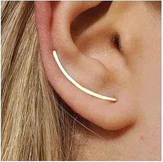 Yheakne Bar Ear Climber Earrings Gold Stick Crawler Earrings Minimal Climbing Earrings Geometric Bar Ear Sweep Earrings Jewelry for Women and Girls Gifts