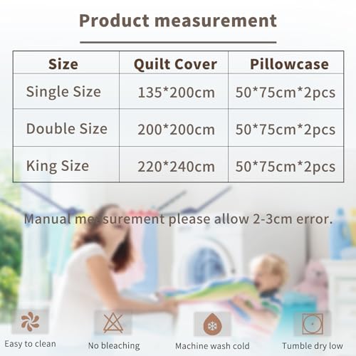 Bedding Duvet Cover Set 3D Print Horse Quilt Cover Bedding Sets, Animal Horse Print Single Double King Size Microfibre Duvet Cover Set with Pillowcases,for Boys Girls (Horse 01, 200cm×200cm) - Image 7