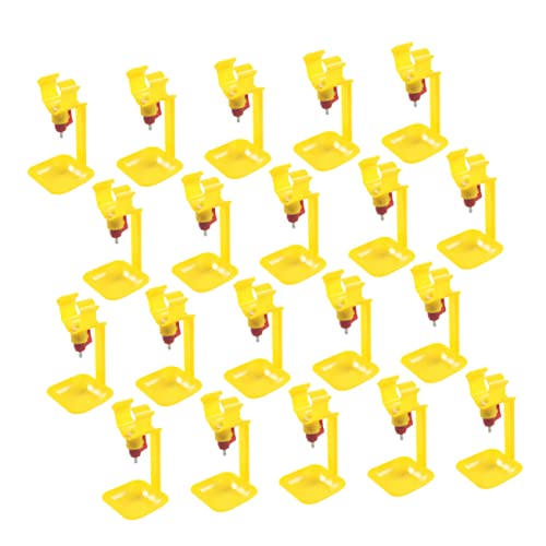 FUNOMOCYA 20Pcs Poultry Automatic Hanging Cup Drinker for Chickens Ducks and Geese Durable Plastic Reduce Water Waste and Maintain Cleanliness
