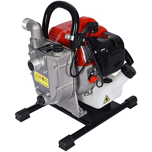 Gasoline Water Pump,2S Troke Portable Gas Powered Water Transfer Pump For Irrigation Pool, Landscaping Or Gardening Irrigation, 33Cc 1.2Hp 1Inch #TOP2