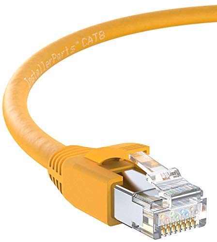 Cable Ethernet CAT8 1.52 m Amarillo RJ45 miniatura 1