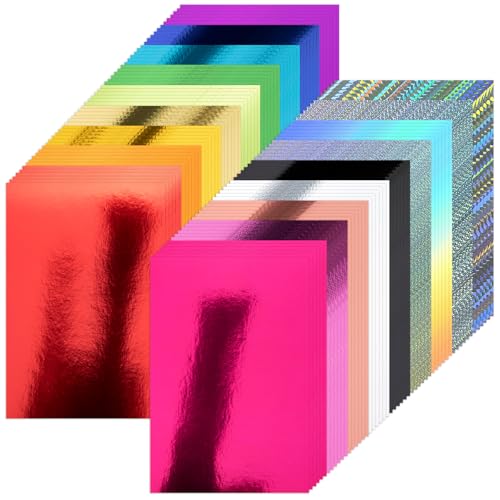108 Pack Metallic Cardstock Paper Sheets 8 x 12 Color Foil Mirror Shimmering Paper 250gsm/92lb For Arts and Crafts Decorative Weddings & Birthdays Invitations Scrapbook Supplies