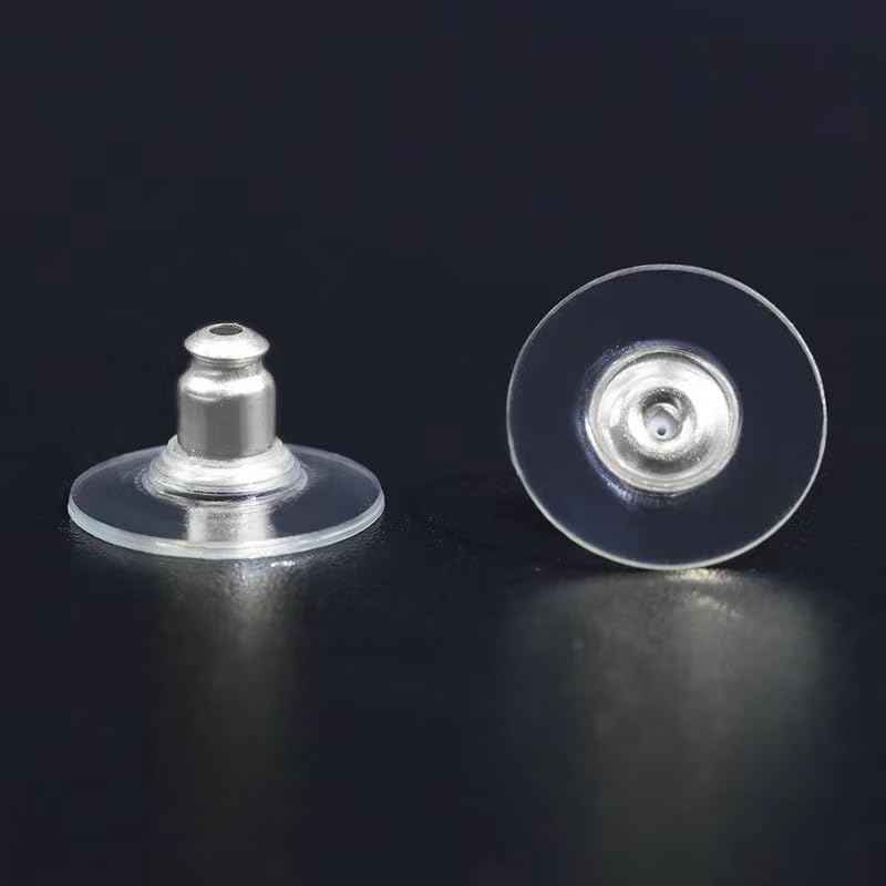 BEADNOVA Rubber Earring Backs Replacements Plastic Silicone Bullet