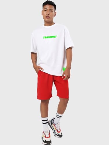 Image of Bewakoof Men's Graphic Printed Oversized T-Shirt 578830 White L