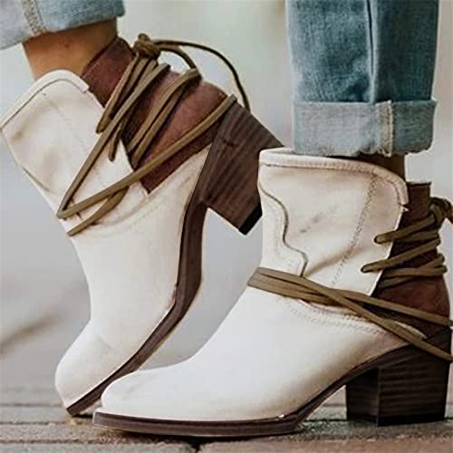 Botas de invierno para mujer con tacón y cordones elegantes 2