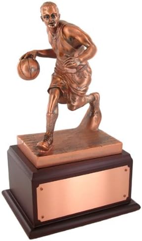 SHOP AWARDS AND GIFTS Figura masculina de baloncesto personalizable Trofeo de campeonato de bronce, incluye personalización