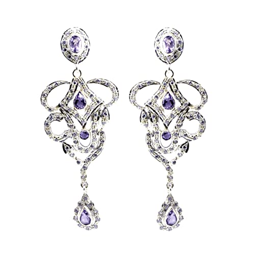 Boucle d'oreille améthyste argent 925 RIYO le cadeau violet idéal