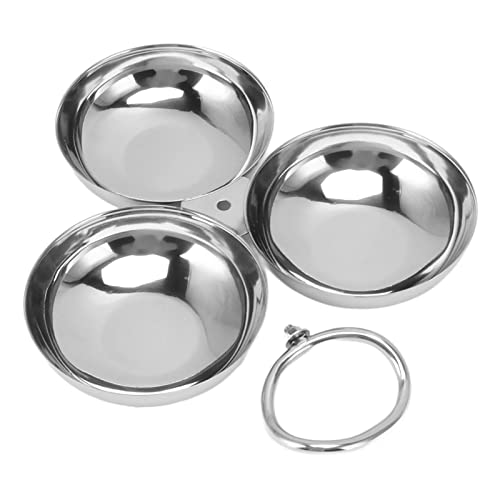 Bandeja de servir plateada para aperitivos y fiestas con 3 divisiones de acero inoxidable 6