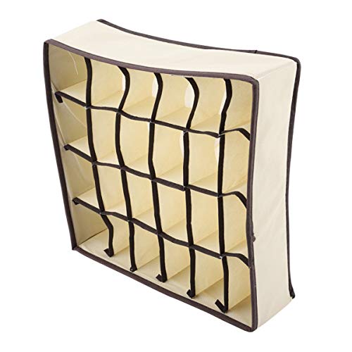 DaMohony Underwear Divider Portable Foldable Durable Storage Box for Bra Underwear Sock (24 Grids)
