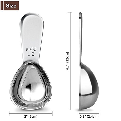 1Easylife Endurance 18/8 Stainless Steel Coffee Scoop, 2 Tablespoon (30ML) Exact, Pack of One