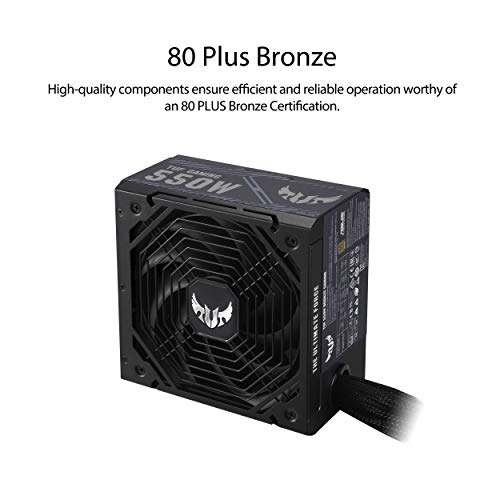 Asus Tuf Gaming 550w Bronze Psu Power Supply Axial Tech Fan Design Dual Ball Fan Bearings 0db Pcbyte
