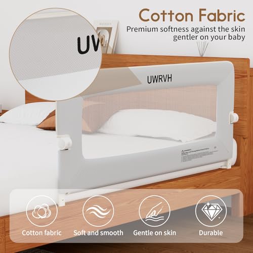 Image of Safety Folding Bed Guard Rail for Toddlers | Fits Twin /Full /Queen /King Beds-T-Shaped Sturdy Base for Extra Stability,Dual Safety Lock,Tool-Free Setup,Breathable Fabric