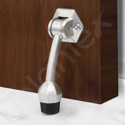 Image of Plantex Door Stopper for Main Door /5-Inch Stopper with Rubber Grip /Stoppers for Wooden Door /Stops for Door - Pack of 4 (Matt)