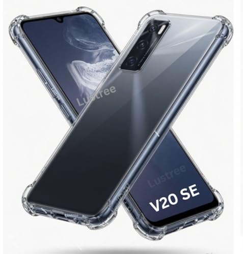 Image of Lustree Compatible with vivo V20 SE Back Cover| Clear + TPU Case with 4 Corner Air Cushion Protection & Camera Protection | Slim& Stylus Cover for vivo V20 SE