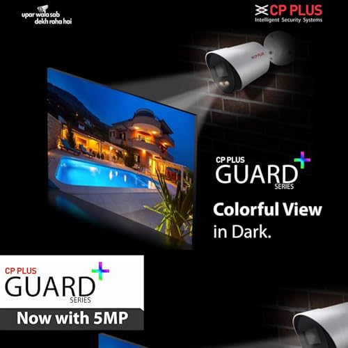 Image of CP Plus Guard+ 5MP Dome Camera [Color Night Vision + Built-in MIC Audio + 24 /7 Full Color + Motion Detection] Hybrid 4in1 Switch for TVI /CVI /AHD /CVBS [New Version]