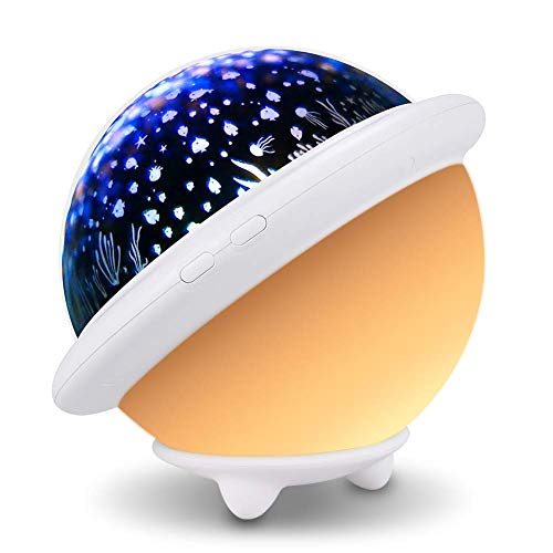 TOFOCO BP-1i UFO-förmiges Nachtlicht für Kinder & Baby, Sternenhimmel Projektor Lampe, mit 3 themen - Sternen/Galaxy/Ozean - Einzigartig Geschenke