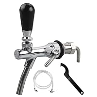 Einstellbarer Bierhahn G5/8 Bierzapfhahn Chrome Bier Zapfhahn mit 1,5 m Schlauch und Schraubenschlüssel Bierhahn Langschaft Edelstahl für Hause Bier Bar Restaurants Weinwerkzeuge Home Brewing Zubehör