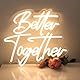 DAKABUKA Better Together Leuchtreklamen Warmweiße LED-Neon-Hochzeitsschilder für Brautduschen, Wanddekoration, Verlobung, Jubiläumsfeier, mit dimmbarem Schalter, 5 V, USB-betrieben (13 * 11.8 Zoll)