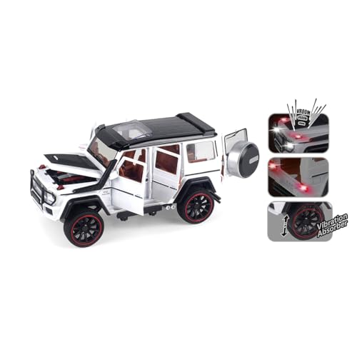Image of Toy Land 1:22 Scale Pull Back Door Openable Simulation Alloy Track Sports Miniature Model Diecast Metal Action Car Toy with Light and Sound (White)