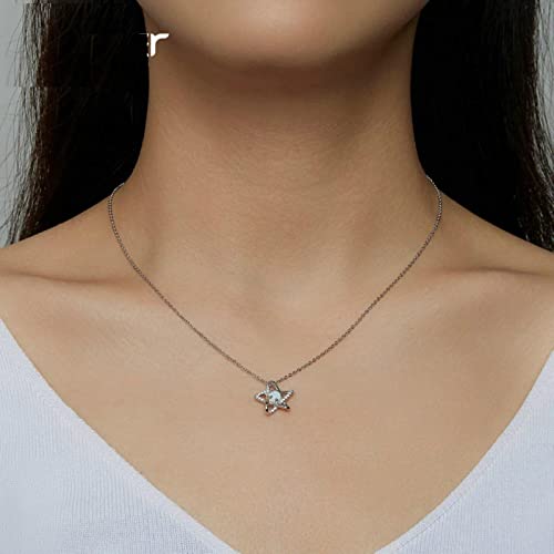 Collier opale argent sterling authentique pendentif étoile de mariage