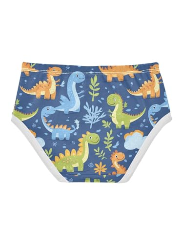 ZZKKO Blue Cartoon Cute Dinosaur Girls Underwear Toddler Panties for Girls Comfort Brief Size 2-8T2