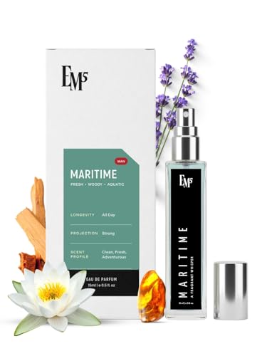 Image of EM5 Maritime EDP Perfume for Men | Fresh Spicy Lavender Woody Aquatic Fragrance | Strong and Long Lasting Eau de Parfum Spray | Luxury Gift for Him | 15ml
