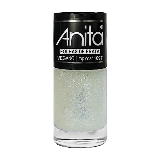 Top Coat Folhas De Prata, 10ml, Anita