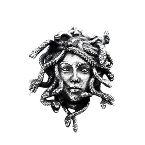 MOLOGO Snake Princess Medusa Pendant Stainless Steel Fashion Punk Hiphop Vintage Gothic Biker Jewelry Gift, Silver