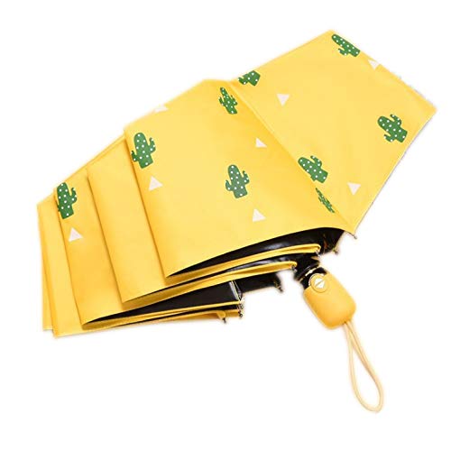 Ultra Light and Small Mini Umbrella with Carrying Pouch ((Yellow Cactus))