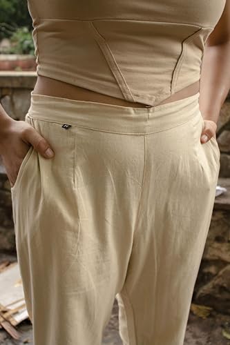 Image of Women's Cotton Regular Fit Trousers - Comfortable and Stylish Casual Office Wear Kurti Pants for Daily Use, Soft and Breathable Fabric