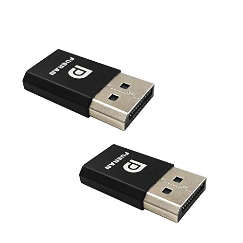 FUERAN DP - DisplayPort Display Emulator EDID Emulator Plug 2K (fit Headless 2560x1600@30Hz) 4K 4096x2160@60Hz Display Port Dummy Plug DisplayPort Compatible (DP-2P)