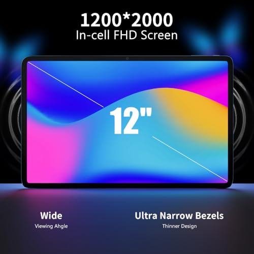 Elepad Tablet 12 Inch 2K Android Tablets, Octa-Core+Large Screen Tablet 128GB ROM 6GB RAM, 8000mAh 5MP+13MP Dual Camera Tablets PC, Android 12, 2.4/5G WiFi BT, Incell 1200 * 2000 IPS Gaming Tablet - Image 3