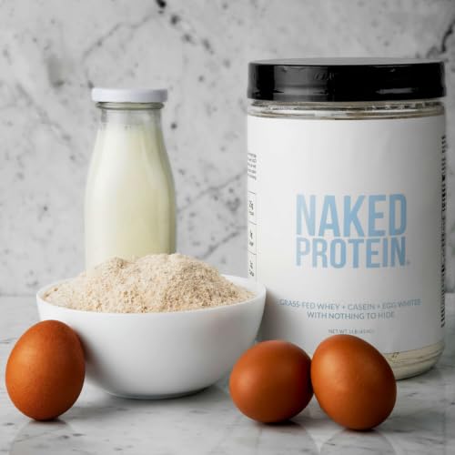 Image of NAKED Protein Powder Blend - Whey, Casein and Egg Protein, Only 4 Ingredients, Non-GMO, No Soy, Gluten Free, No Artificial Sweeteners, Flavors Or Colors, Keto and Paleo Friendly - 3 LB
