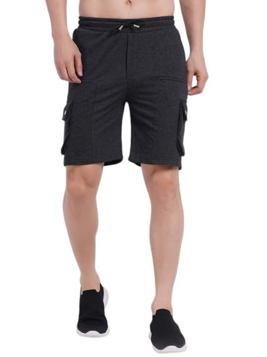 CLOTHINK INDIA Men’s Cargo Shorts | Cotton Knee-Length Casual Wear with Multi Pockets | Comfortable Gym, Sports & Travel Shorts-picture-15