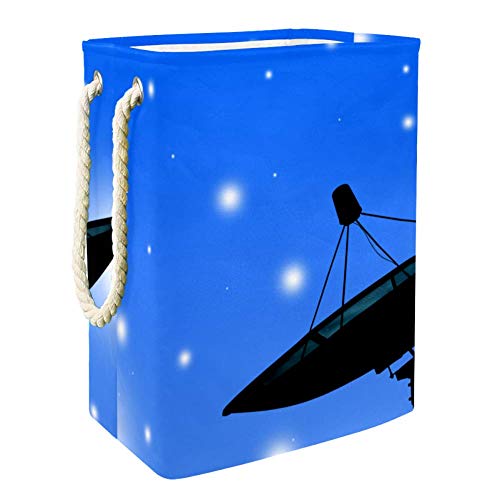 Satellitenschüssel Übertragung Daten 300D Oxford PVC Wasserdicht Wäschekorb Großer Wäschekorb für Decken Kleidung Spielzeug im Schlafzimmer