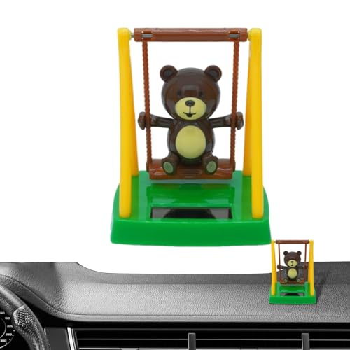 スイングソーラーダンサーおもちゃ、ソーラーダッシュボード人形 | かわいいスイングベアソーラーパワー置物車のダッシュボードの装飾 - ソーラーダッシュボード人形車の装飾スイングおもちゃ車の装飾用ダッシュボード装飾