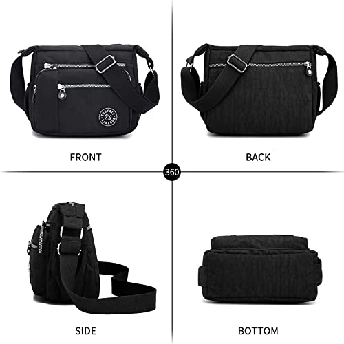Witery WTR-US2115-01 Crossbody Bag For Women - Nylon Waterproof Shoulder Bag Casual Zipper Multi-Pocket Crossbody Purses thumb #1