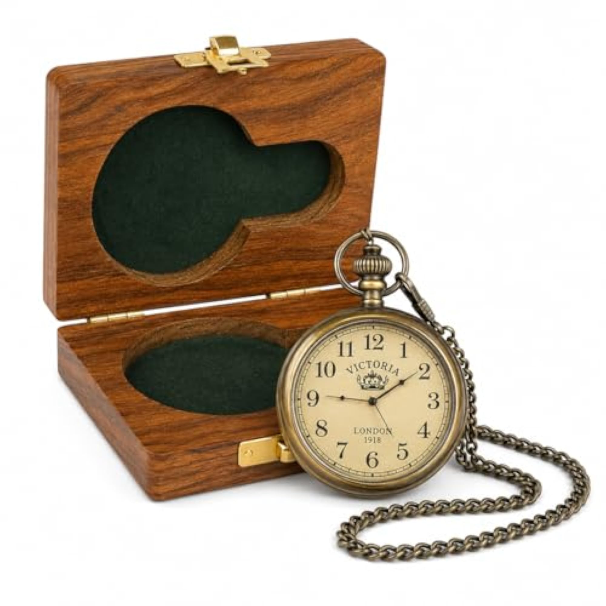 Personalized 2 Inch Pocket Watch with Wooden Box