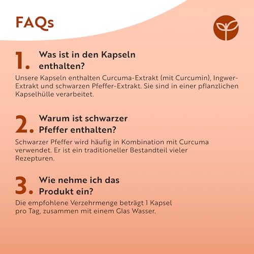 500mg Curcuma Extrakt Kapseln - 120 Kapseln - Mit 95% reinstem Curcumin - Laborgetestet - Mit Pfeffer & Ingwer - Curcuma Kapseln - Hochdosiert - Nutravita Kurkuma