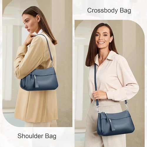 Over Earth Genuine Leather Crossbody Bags for Women Small Crossbody Handbag Shoulder Purses with 2 Detachable Straps - Image 3