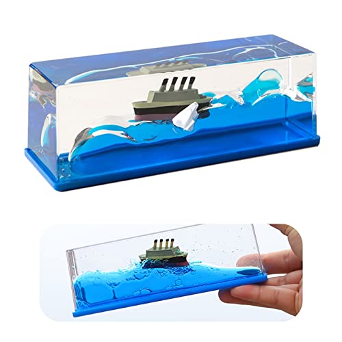 Tuzsocr Kreuzfahrtschiff Fluid Drift Bottle, Titanic Modell Unsinkbares Boot, Acryl Fluid Drift Flasche, Unsinkbares Kreuzfahrtschiff, Titanic Toy,Stressabbau,Schiff in Flasche für Büro und Haus Deko