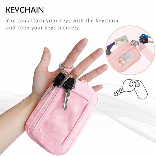 HUIQINGLI The Iris' Wallet 2nd Gen, The Iris Pouch Wristlet, Zip Card Case with ID Window/Hand Strap, for Travel Credit Card Holder (White)3