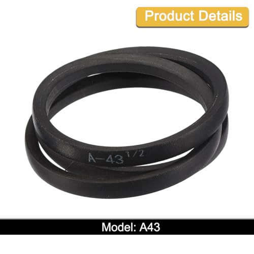 Image of uxcell 3 Pack A43 1 /2 Classic Wrapped V-Belt, 45 inch Outside Circumference Wrapped Industrial Rubber V-Belt A Profile V-Belt for Industrial Machinery Equipment, Black