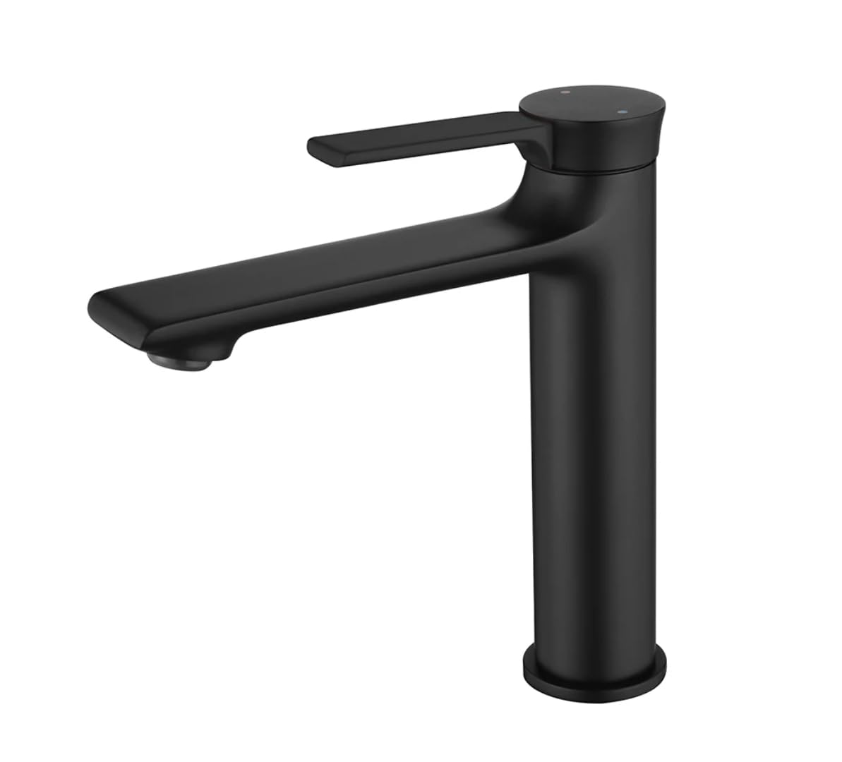 Mitigeur eau chaude/froide noir court en laiton massif pour lavabo moderne