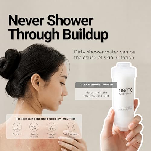 Image of NEMO Rust Removal Shower Filter | Made in South Korea | Visible Melt-Blown Sediment Filter (1.0m) | Removes Residual Chlorine, Rust, Heavy Metals & Larvae | Cleaner Shower Water for Skin & Hair