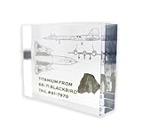 SR-71 Blackbird Blueprint Replica with Authentic Titanium Alloy - Handmade in USA, 4x3x1 inches, for Display or Education Purposes