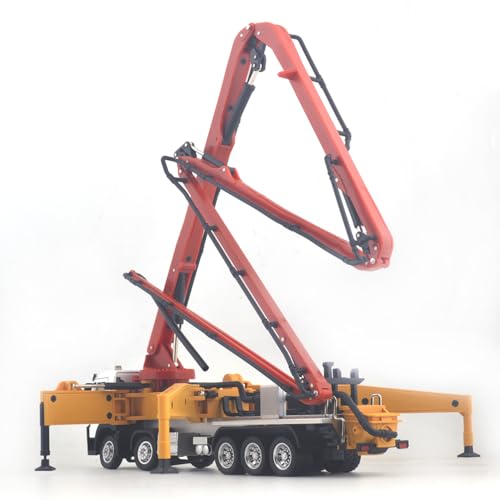 Image of Ailejia Concrete Pump Truck Model Toy - 1:50 Scale Die-cast Construction Vehicle, Heavy Duty Wheeled Toy for Kids and House Ornament (Red)